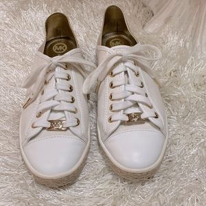 MICHAEL Michael Kors Lace Up Leather and Canvas Sneaker